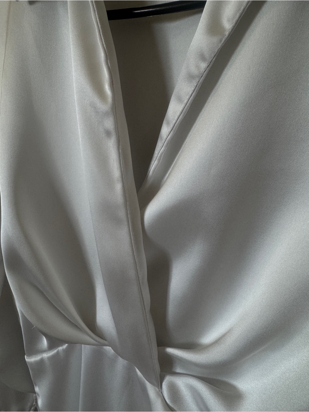 Zara White Satin Wrap-Style Mini Dress Size XS - Picture 7 of 7